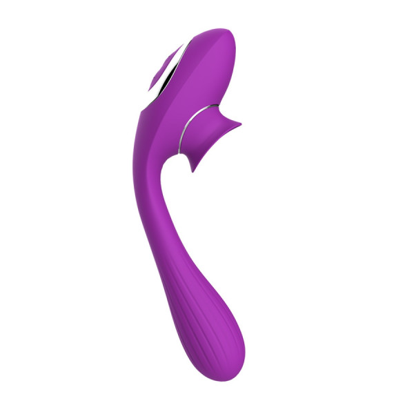 Stimulateur Clitoridien avec langue & Vibromasseur Point G 2-en-1 DISA Violet Cœur Ardent